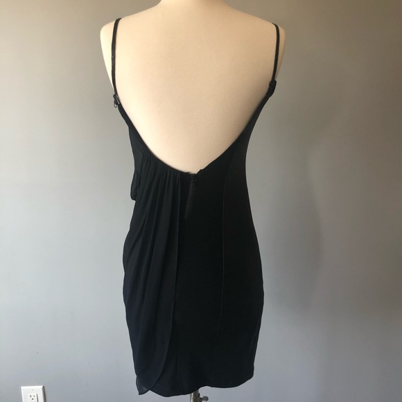 Alice & Olivia Faux Leather Evening Dress Chiffon - Picture 6 of 15